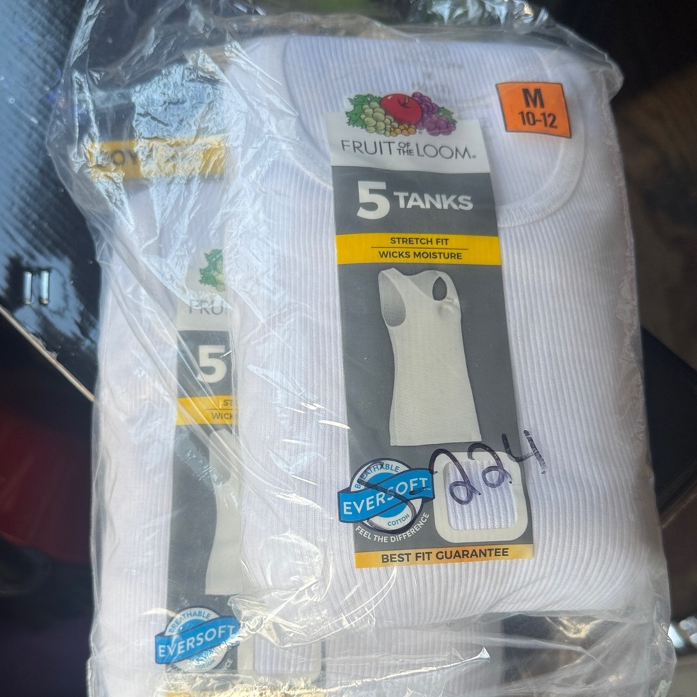 Fruit of the Loom White Kids Tank Tops - Pack of 5